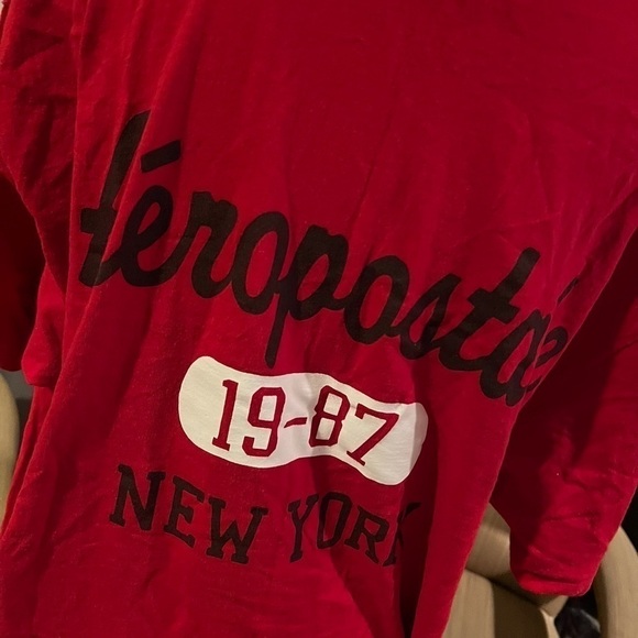 Red Men's Aeropostale T Shirt 2XL - Picture 4 of 4